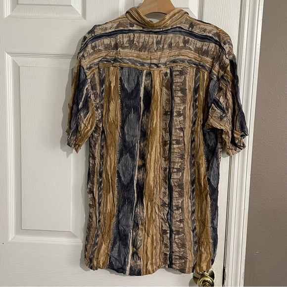 Gabicci Shirt Men’s Large Short Sleeve Button Up All Over Multicolor Abstract - Picture 4 of 8